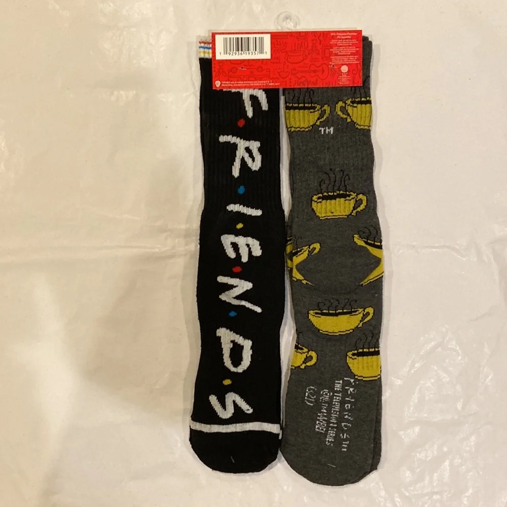 Friends TV Show Tall Socks feat. Central Perk and iconic FRIENDS logo NWT 2 pair - Picture 3 of 4